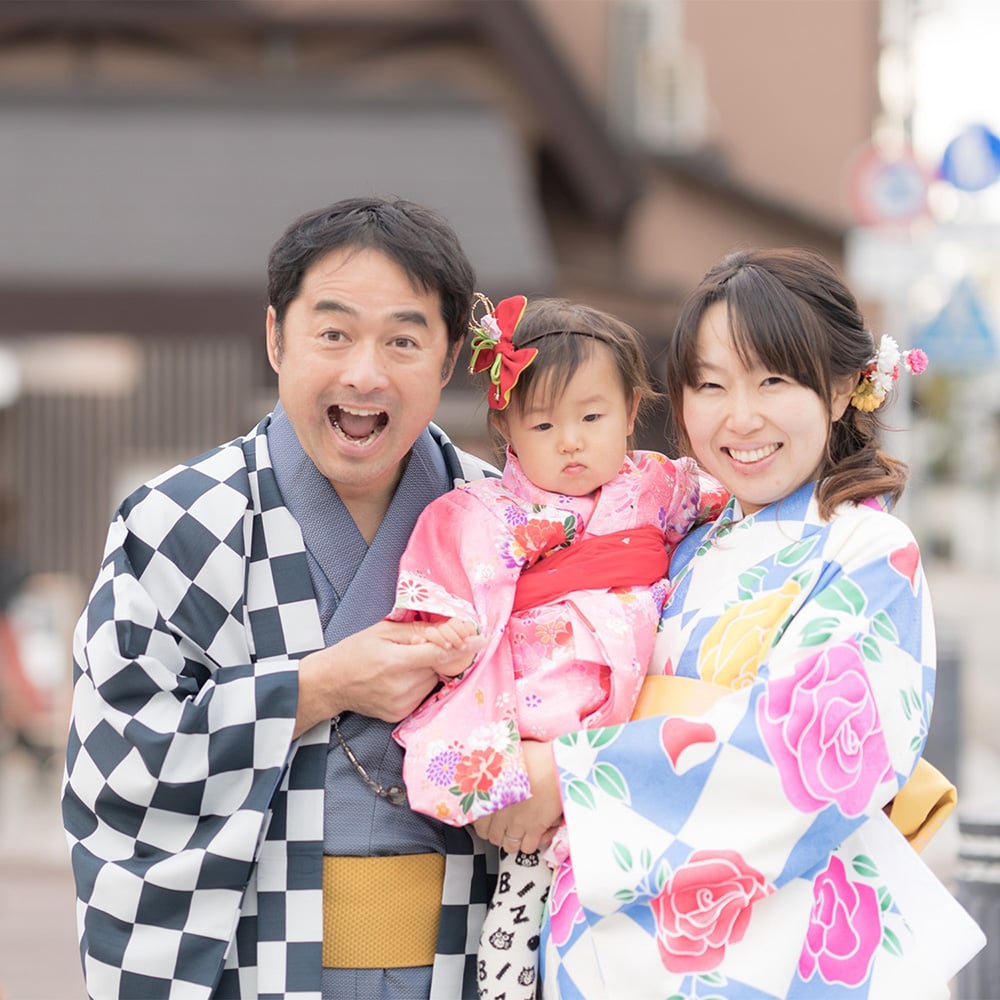 親子で着物（夏季浴衣）レンタル犬山散策＆フォトプラン