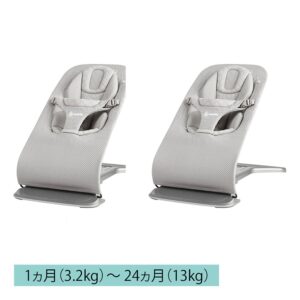 【多胎児用】 エボルブバウンサーメッシュ ライトグレー×2セット
