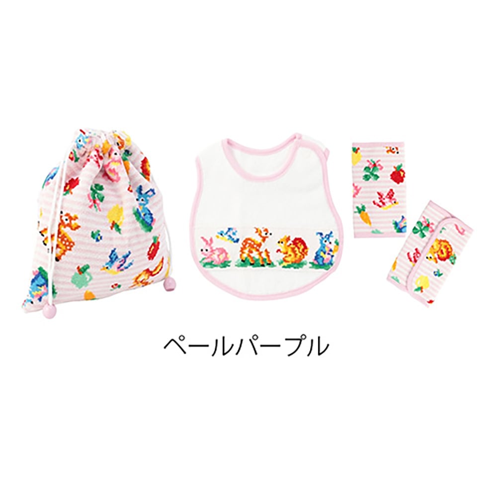 ティップトップフォレスト スタイ・サッキングパッド・巾着セット ペールパープル