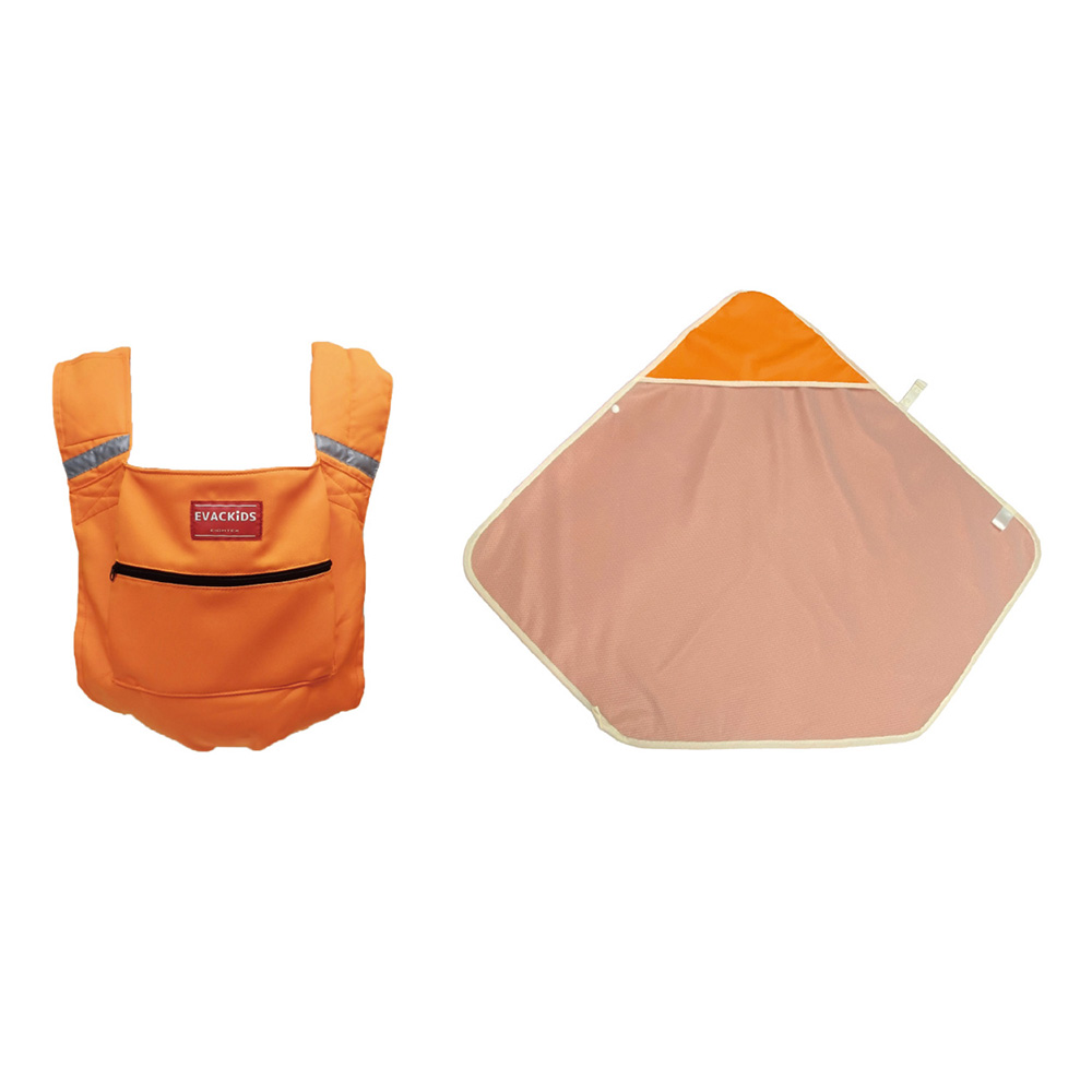 避難用コンパクトキャリー＆避難用防炎・防寒おくるみセット