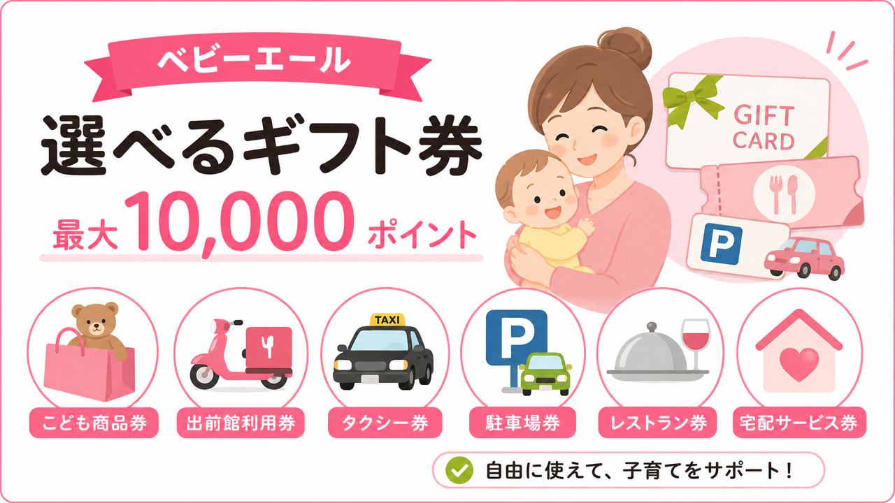 ベビーエールで選べるギフト券｜種類別完全ガイドの図解